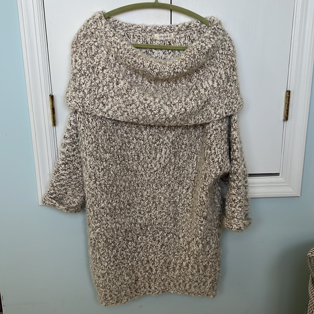 Umgee Ultra Soft Chunky Wide Cowl Neck Sweater